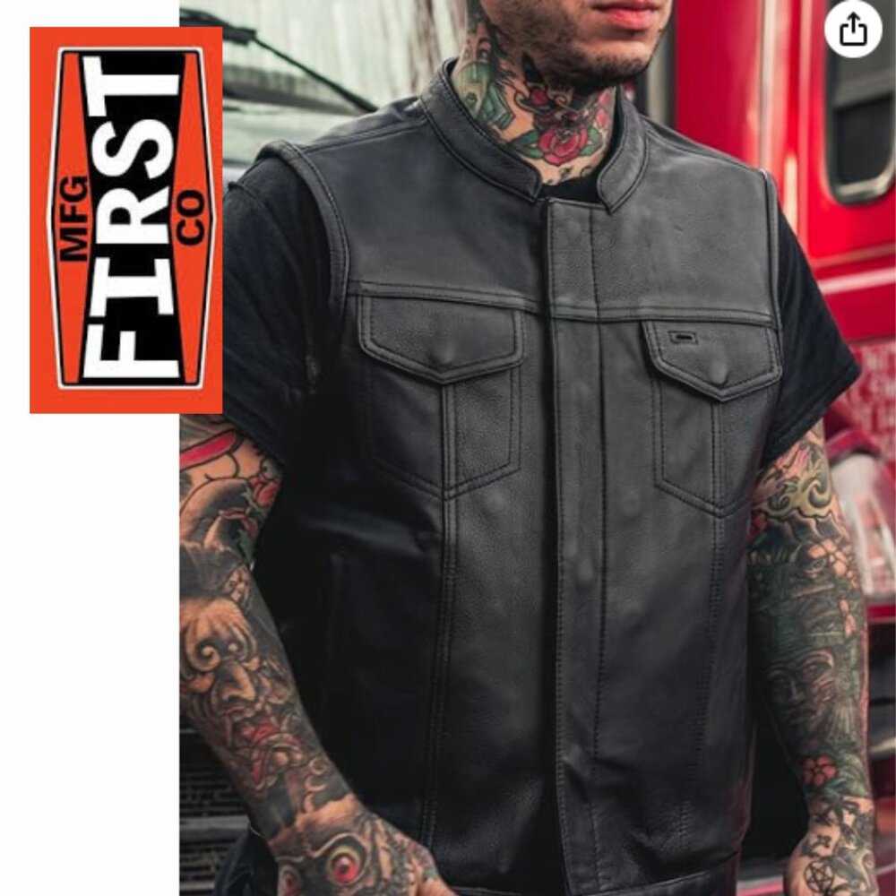 SOLD - FMC - Blaster - Men's Motorcycle Leather Club Style Biker Riding Vest